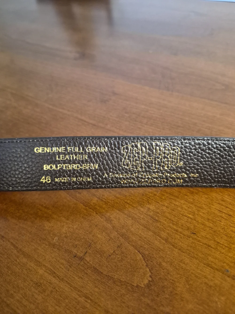 Men's Dark Brown Leather Belt with Silver Western Buckle Size 46